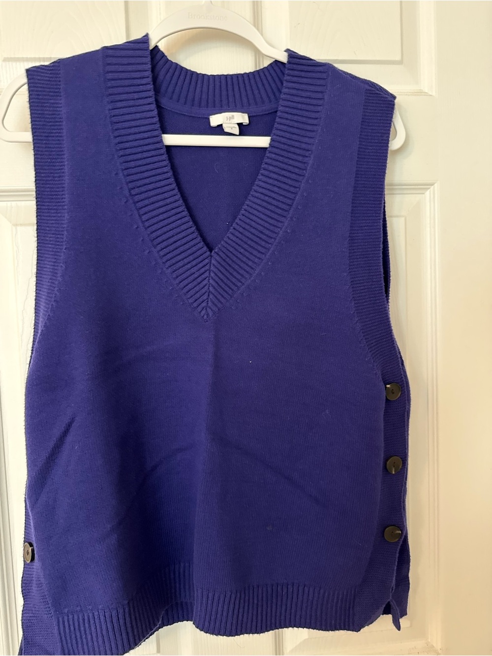 J. Jill Royal Purple V-Neck Button-Side Knit Sweater Vest